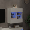 væghængt tv-bord med LED-lys 58,5x30x60,5 cm hvid
