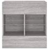 væghængt tv-bord m. LED-lys 58,5x30x60,5 cm grå sonoma-eg