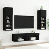 tv-bord 60x30x30 cm med LED-lys sort