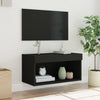tv-bord 60x30x30 cm med LED-lys sort
