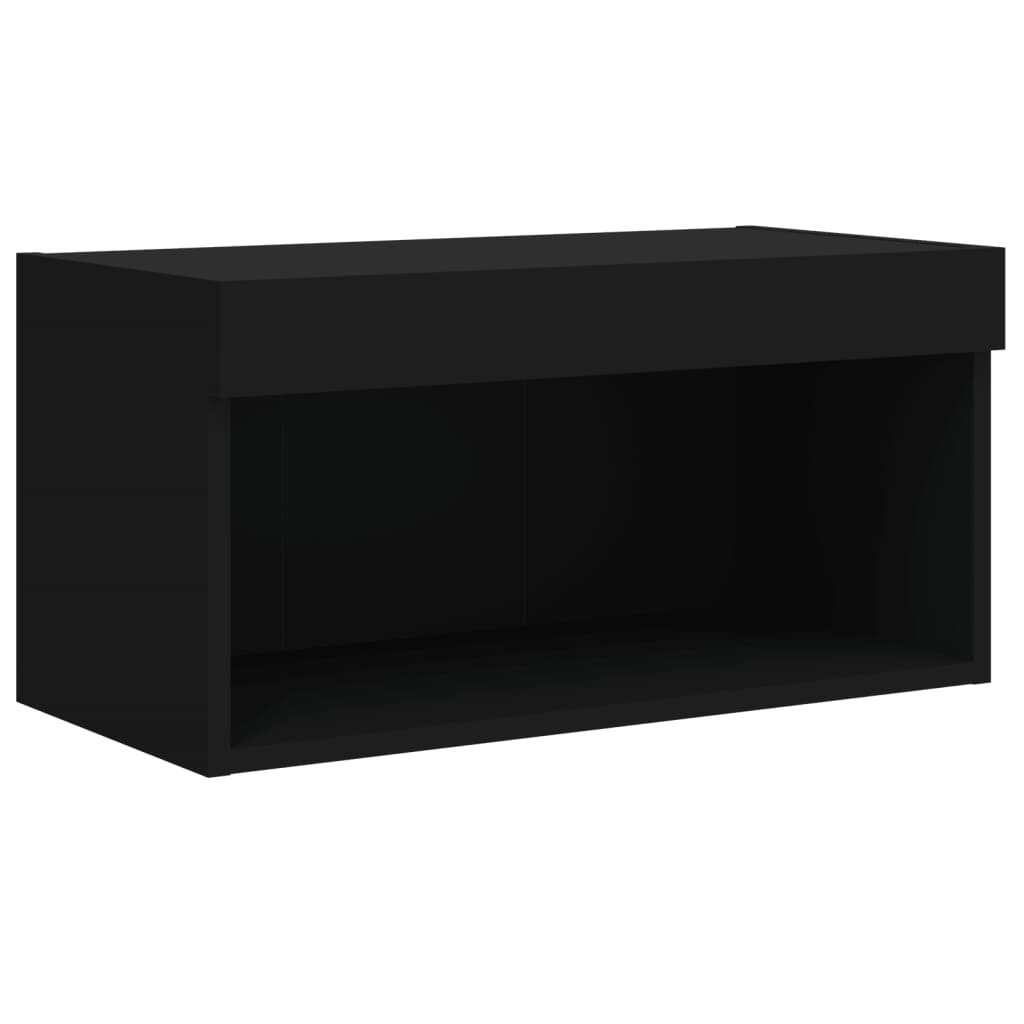 tv-bord 60x30x30 cm med LED-lys sort