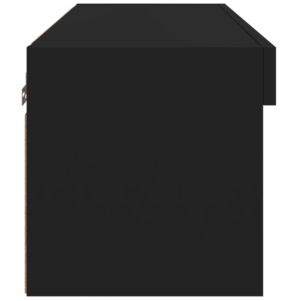 tv-bord 60x30x30 cm med LED-lys sort