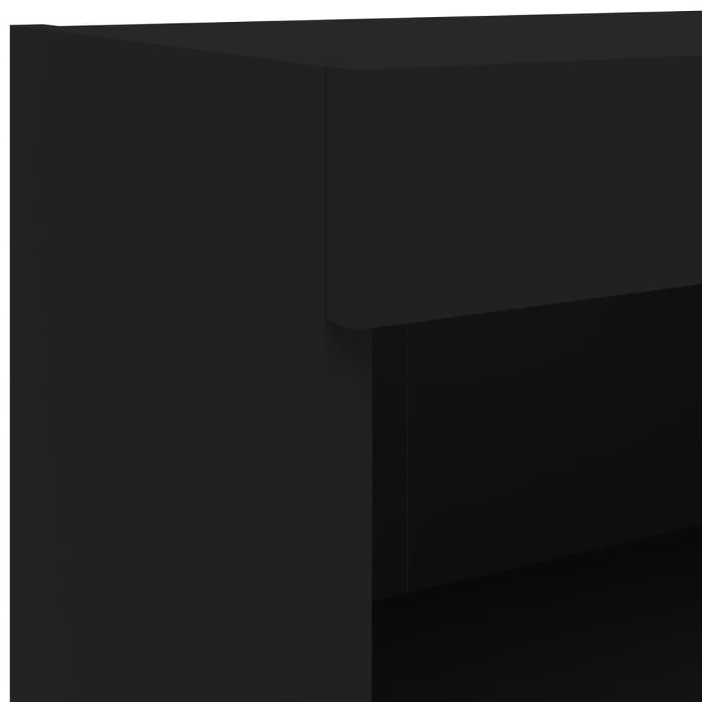 tv-bord 60x30x30 cm med LED-lys sort