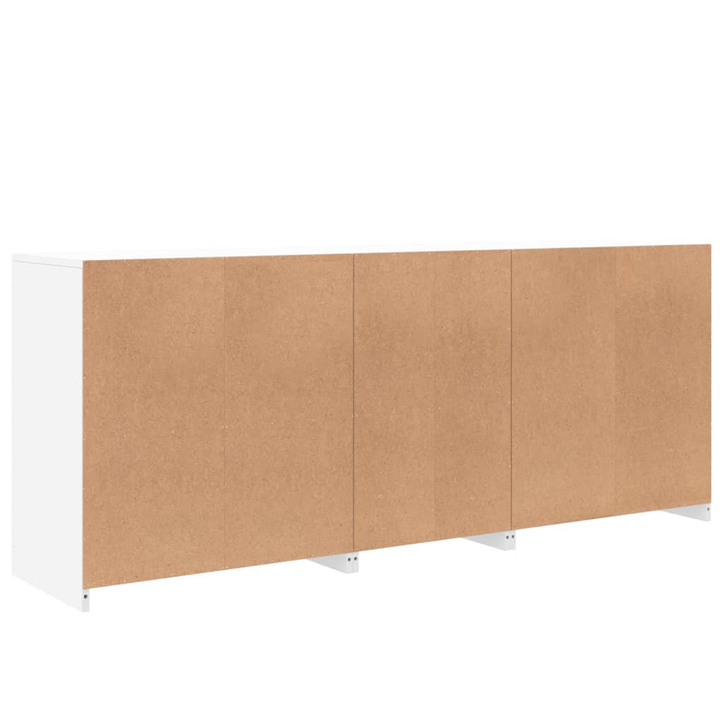 skænk med LED-lys 162x37x67 cm hvid