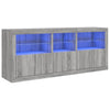skænk med LED-lys 162x35x75 cm grå sonoma-eg