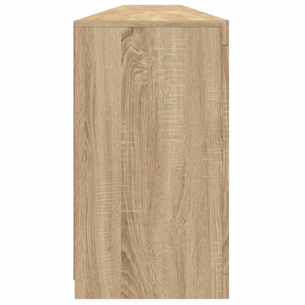 skænk med LED-lys 283x37x67 cm sonoma-eg