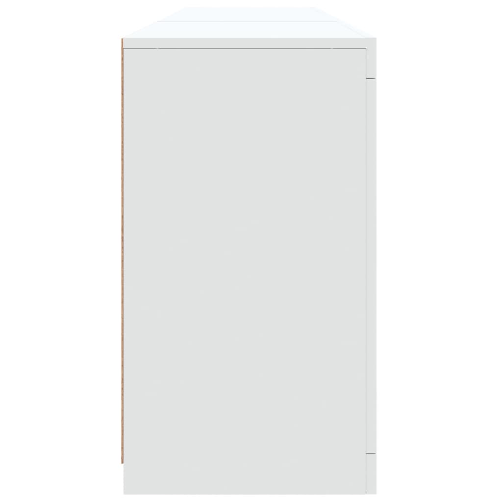 skænk med LED-lys 162x37x67 cm hvid