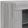 skænk med LED-lys 162x35x75 cm grå sonoma-eg