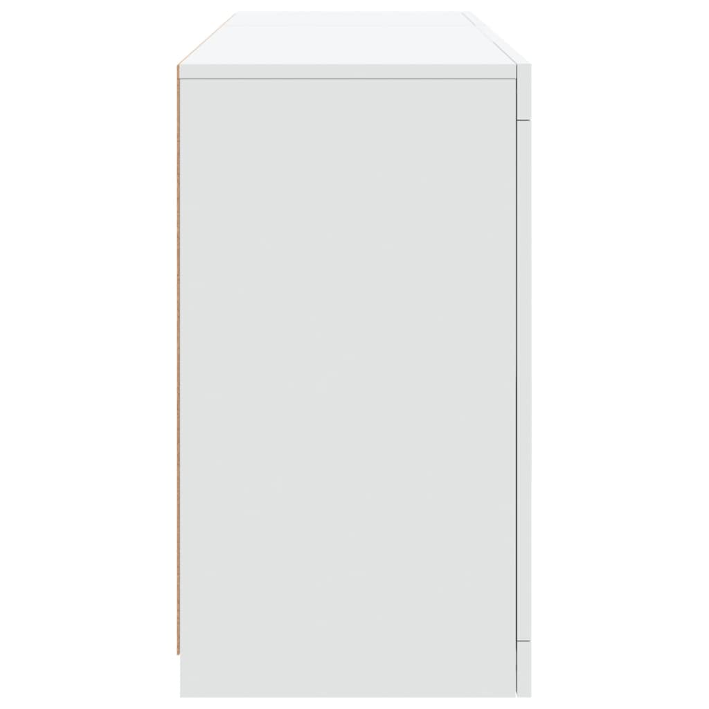 skænk med LED-lys 123x37x67 cm hvid