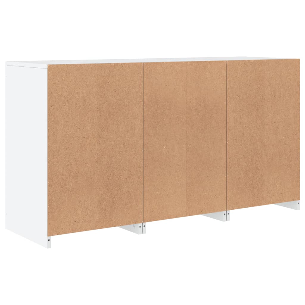 skænk med LED-lys 123x37x67 cm hvid