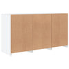 skænk med LED-lys 123x37x67 cm hvid