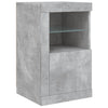 skænk med LED-lys 123x37x67 cm betongrå