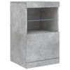 skænk med LED-lys 123x37x67 cm betongrå