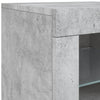 skænk med LED-lys 123x37x67 cm betongrå