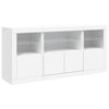 skænk med LED-lys 142,5x37x67 cm hvid