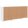 skænk med LED-lys 142,5x37x67 cm hvid