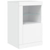skænk med LED-lys 142,5x37x67 cm hvid