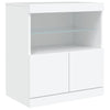 skænk med LED-lys 142,5x37x67 cm hvid