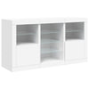 skænk med LED-lys 123x37x67 cm hvid