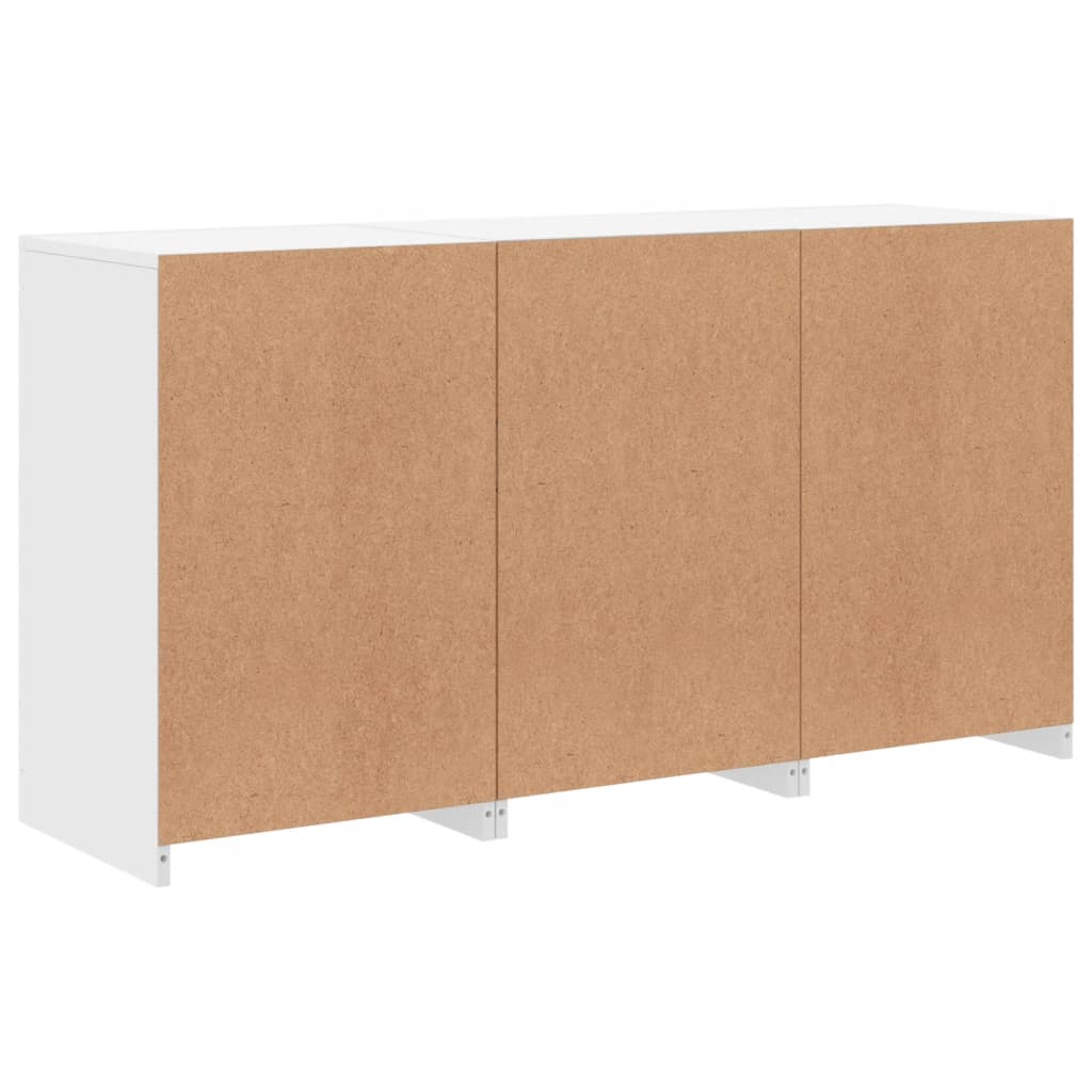 skænk med LED-lys 123x37x67 cm hvid