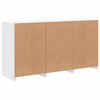 skænk med LED-lys 123x37x67 cm hvid