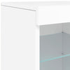 skænk med LED-lys 123x37x67 cm hvid