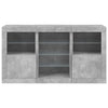 skænk med LED-lys 123x37x67 cm betongrå
