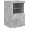 skænk med LED-lys 123x37x67 cm betongrå