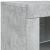 skænk med LED-lys 123x37x67 cm betongrå