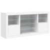 skænk med LED-lys 142,5x37x67 cm hvid