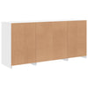 skænk med LED-lys 142,5x37x67 cm hvid