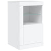skænk med LED-lys 142,5x37x67 cm hvid