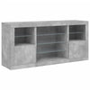 skænk med LED-lys 142,5x37x67 cm betongrå