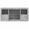 skænk med LED-lys 142,5x37x67 cm betongrå