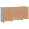skænk med LED-lys 142,5x37x67 cm betongrå