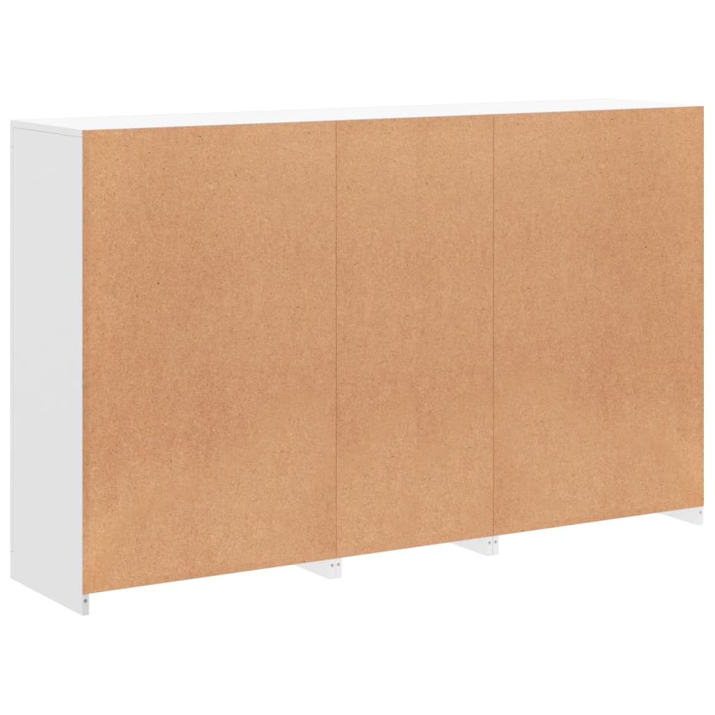 skænk med LED-lys 162x37x100 cm hvid