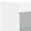 skænk med LED-lys 162x37x100 cm hvid