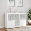 skænk med LED-lys 162x37x100 cm hvid