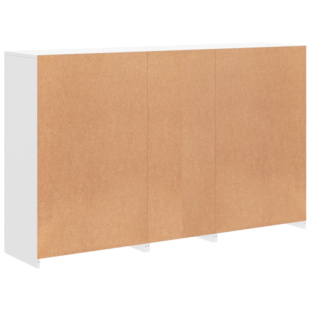 skænk med LED-lys 162x37x100 cm hvid