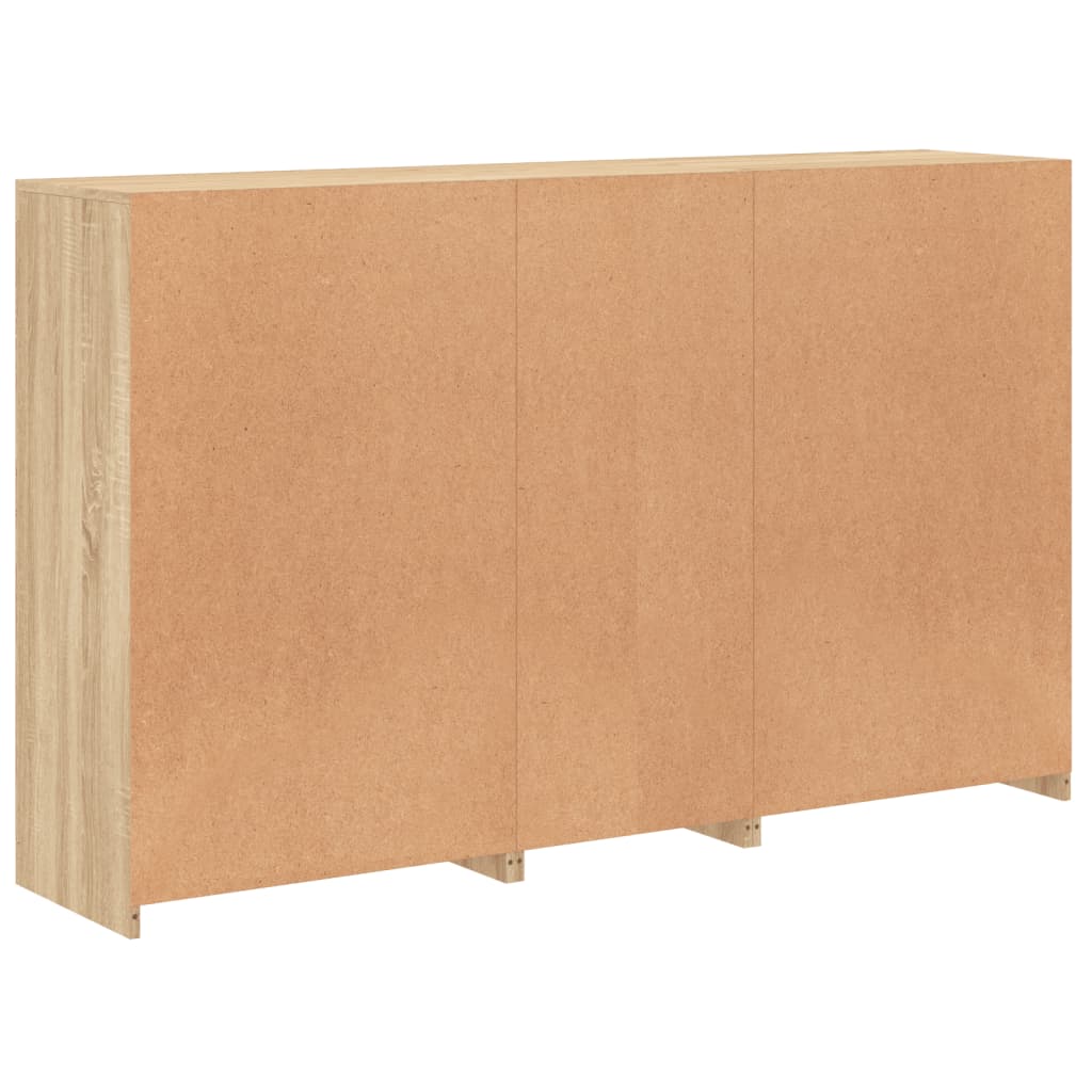 skænk med LED-lys 162x37x100 cm sonoma-eg