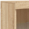 skænk med LED-lys 162x37x100 cm sonoma-eg