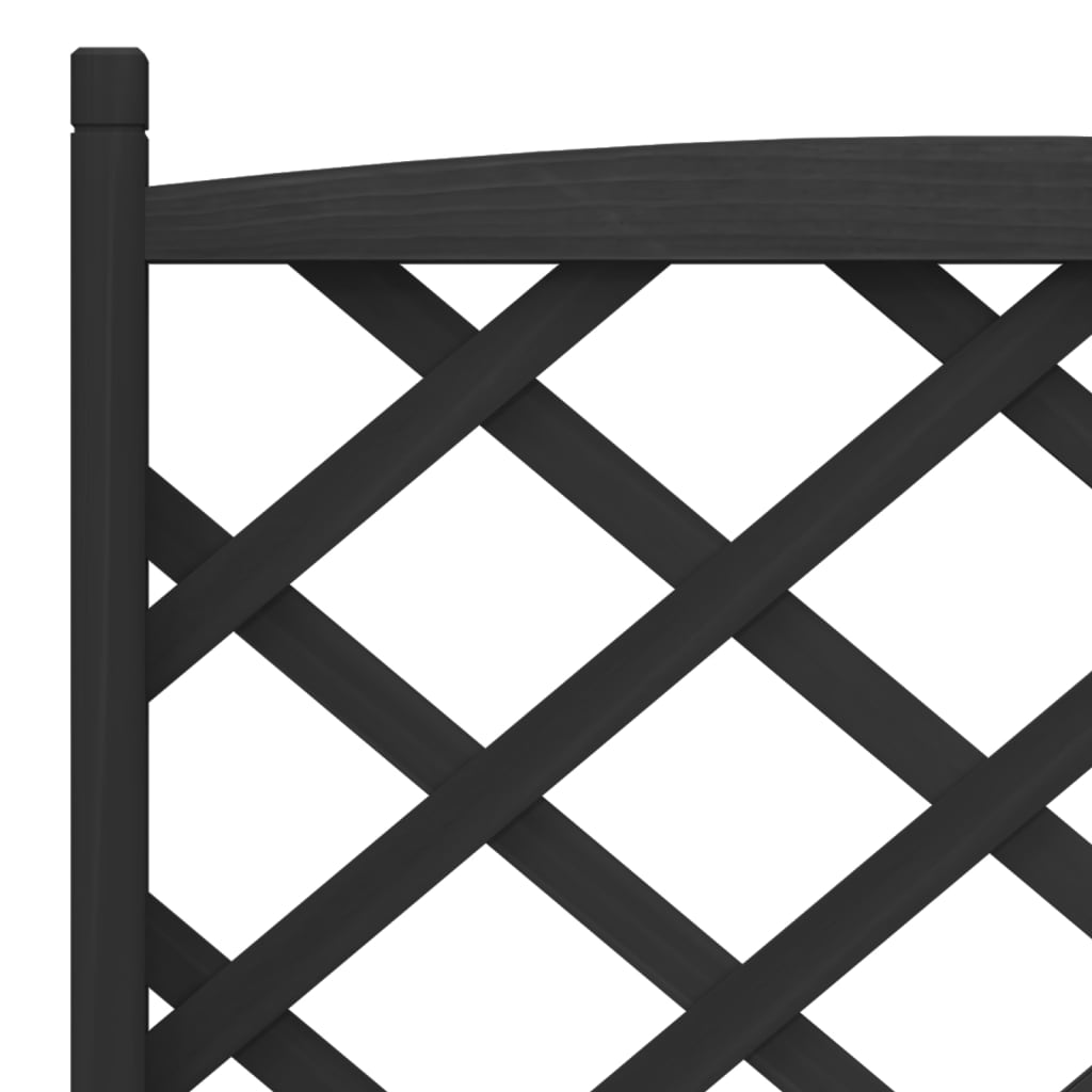 plantekasse med espalier og hjul massivt fyrretræ sort