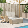 2-personers havesofa med hynder polyrattan beige