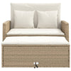 2-personers havesofa med hynder polyrattan beige