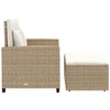 2-personers havesofa med hynder polyrattan beige