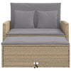 2-personers havesofa med hynder polyrattan beige