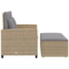 2-personers havesofa med hynder polyrattan beige