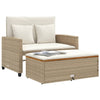 2-personers havesofa med hynder polyrattan og akacietræ beige