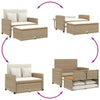 2-personers havesofa med hynder polyrattan og akacietræ beige