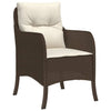 havestole med hynder 2 stk. polyrattan brun